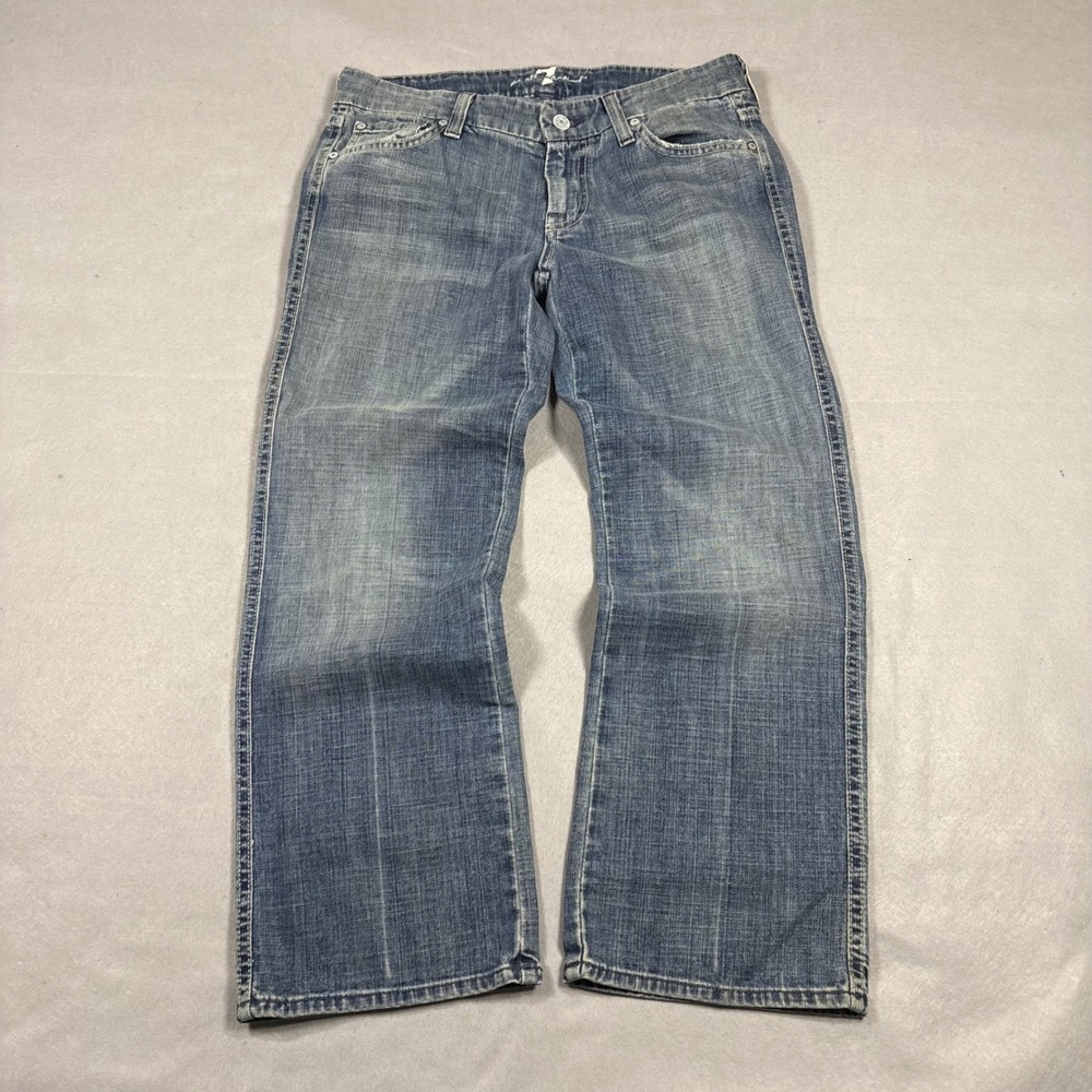 7 For All Mankind Crop A Pocket Jeans Blue Denim Size 28 U171219S-219S